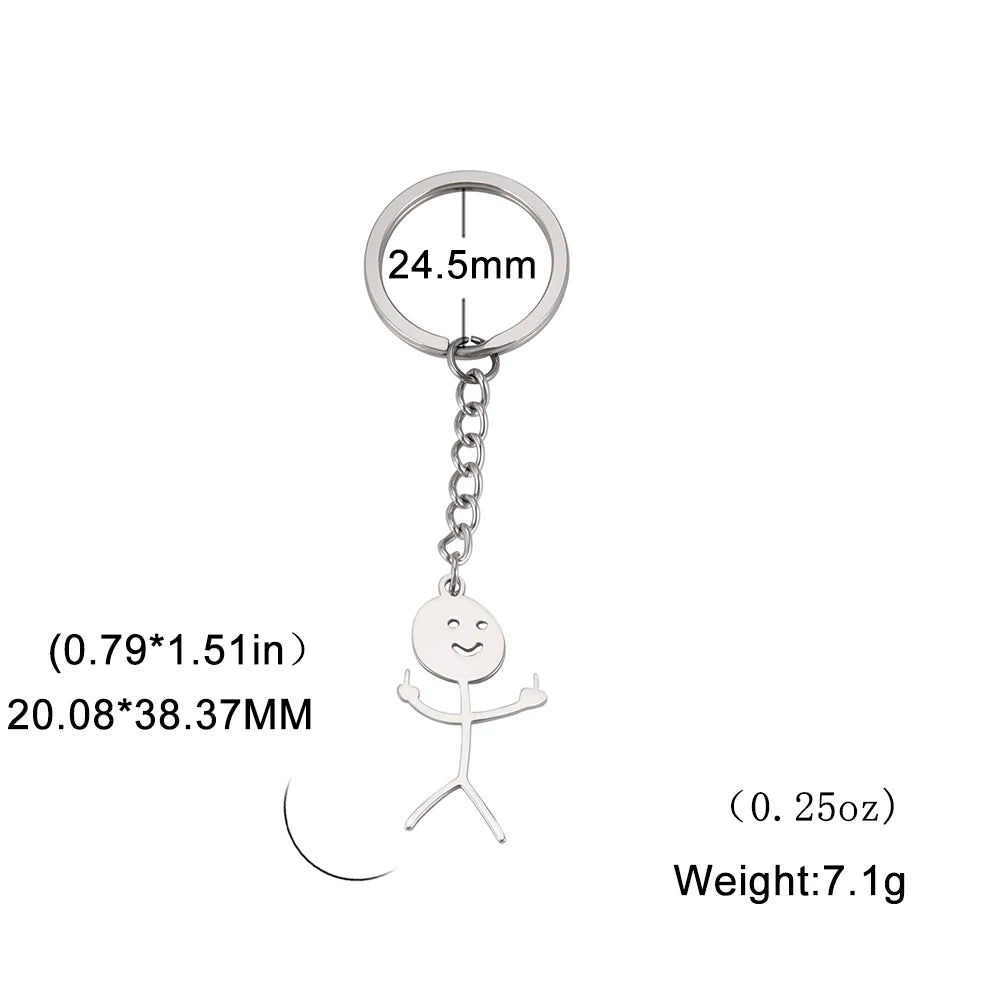 Middle Finger Keychain Stainless Steel