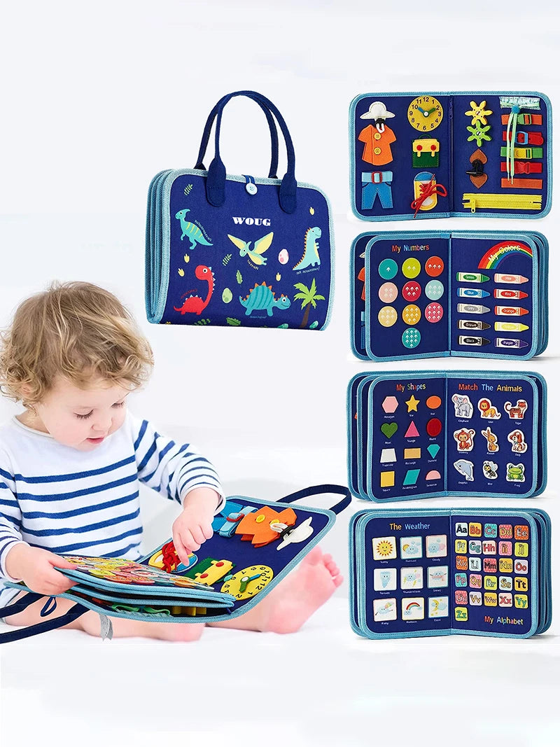 Montessori Busy Board 7-in-1 Toddler Sensory Activity Toy