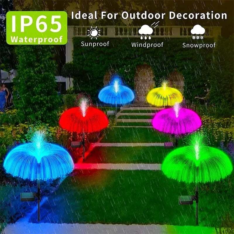 Solar Garden Lights 7 Color Changing Jellyfish Pathway Lights