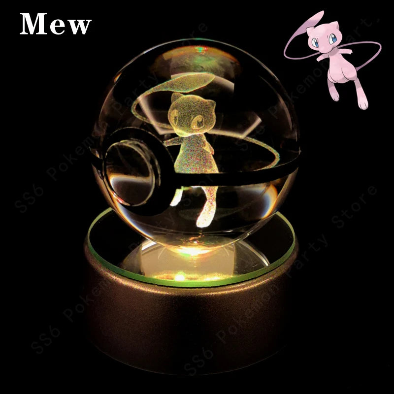 3D Crystal Ball Night Light – Glass LED Decorative Lamp