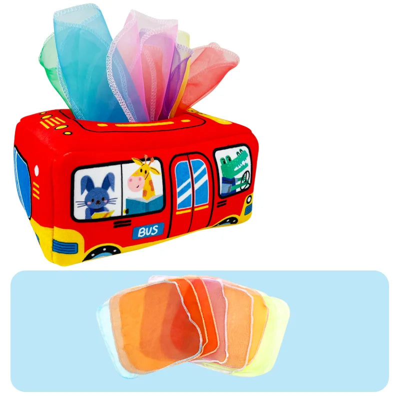 Baby Tissue Box Toy – Montessori Sensory Learning Toy for Infants