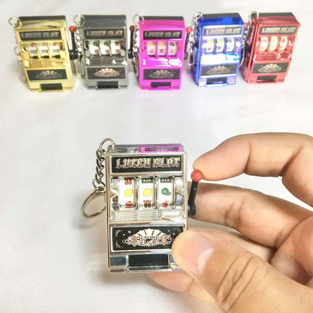 Slot Machine Keychain Fruit Design Metal Key Ring Gift
