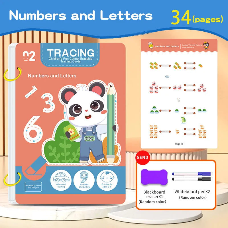 Reusable Tracing Workbook for Kids – Drawing & Writing Practice