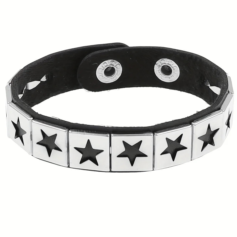 Gothic Punk Bracelet Multi Chain Leather Street Style Jewelry