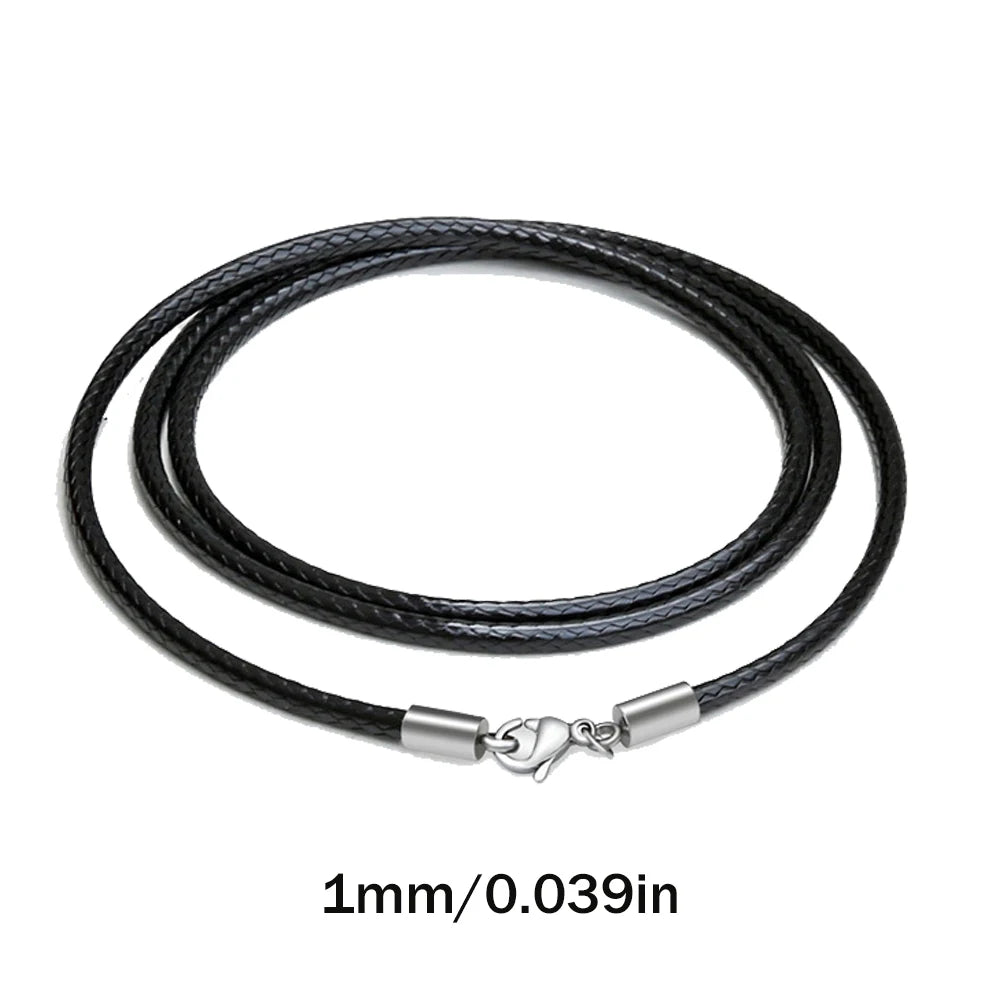 Braided Leather Necklace Cord – Waxed Rope with Clasp
