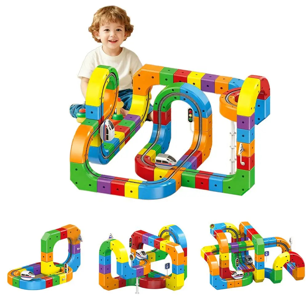 STEM Train Track Set – DIY 3D Railway Building Toy with Electric Train