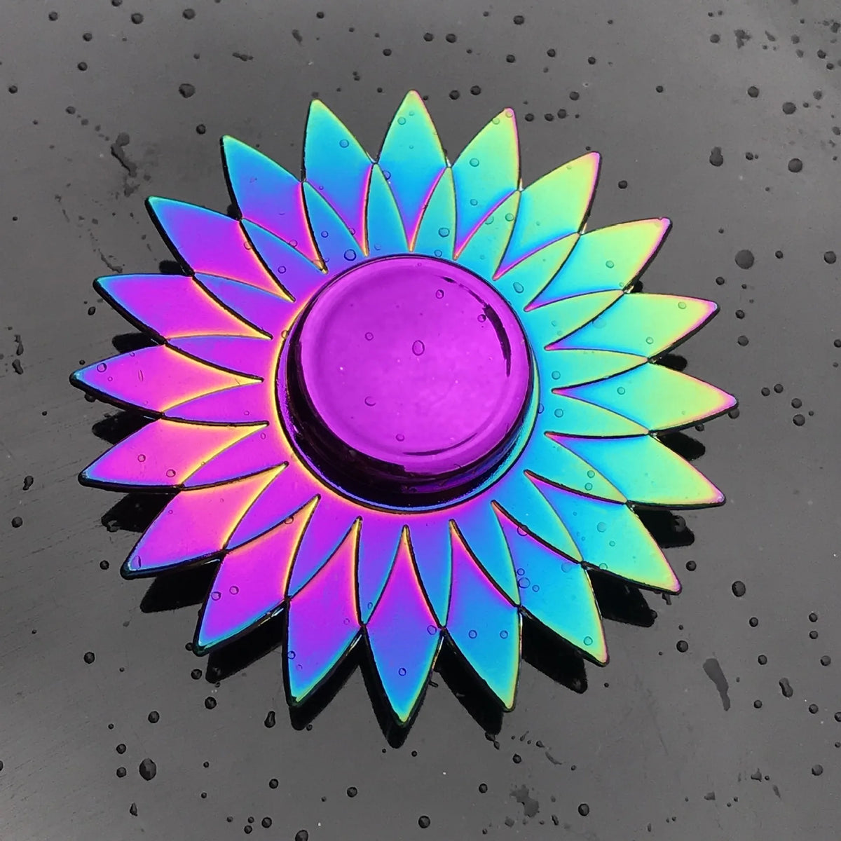 Metal Fidget Spinner Rainbow Gradient Fingertip Gyro Toy