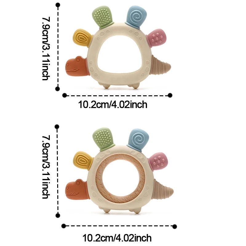 Baby Dinosaur Teething Toy – BPA-Free Silicone Infant Teether