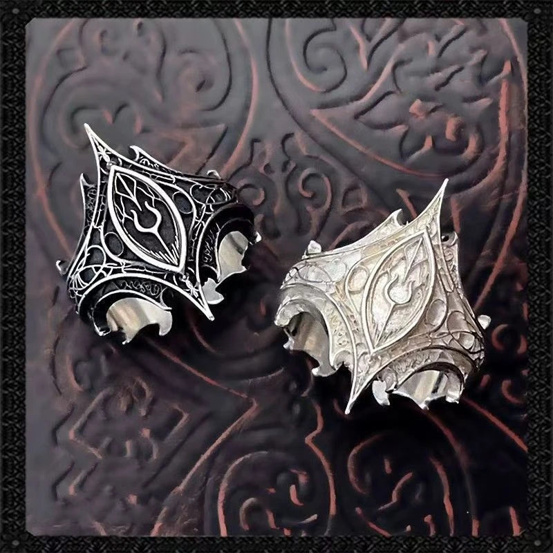 Gothic Cross Ring – Vintage Silver Tone Cocktail Ring