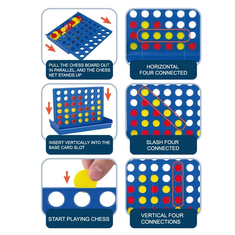 Four in a Row Game – Two Player Strategy Board Game for Kids