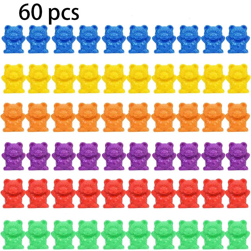 Counting Bears Sorting Toy with Bowls & Tweezers for Preschool Learning