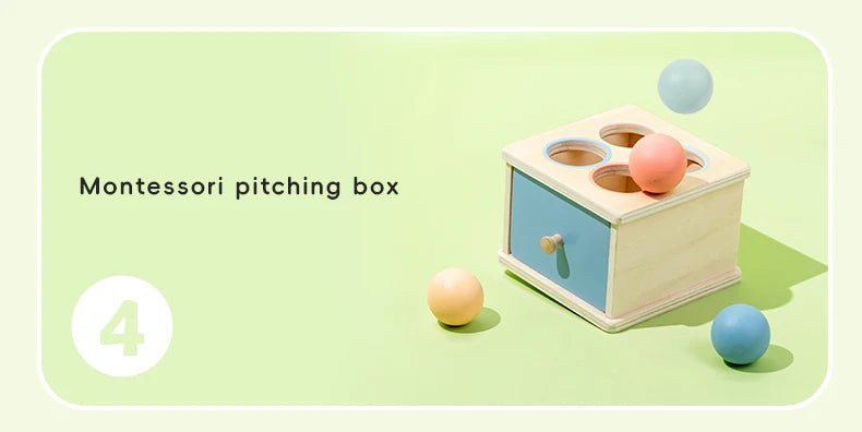 Wooden Shape Sorting Toy – Montessori Color Matching Activity Box