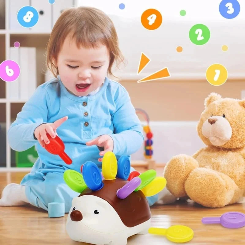 Sensory Hedgehog Toy Montessori Fine Motor Learning Activity