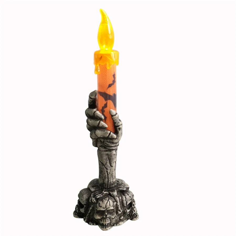 Halloween Skeleton Ghost Hands Led Candles Light Happy Halloween Party Home Decoration Supplies Haunted House Horror Props