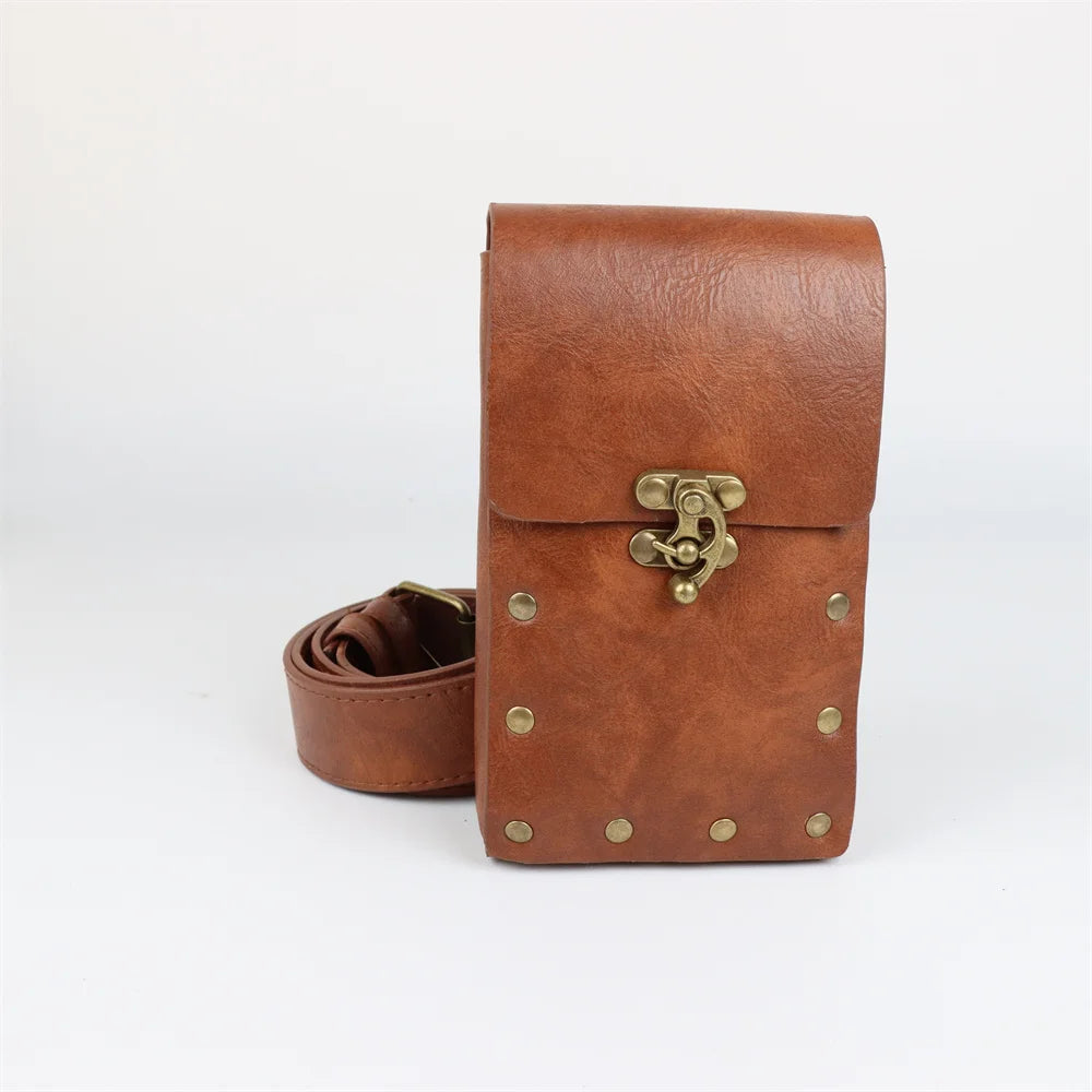 Medieval Cosplay Belt – Renaissance Faux Leather Waist Bag Set