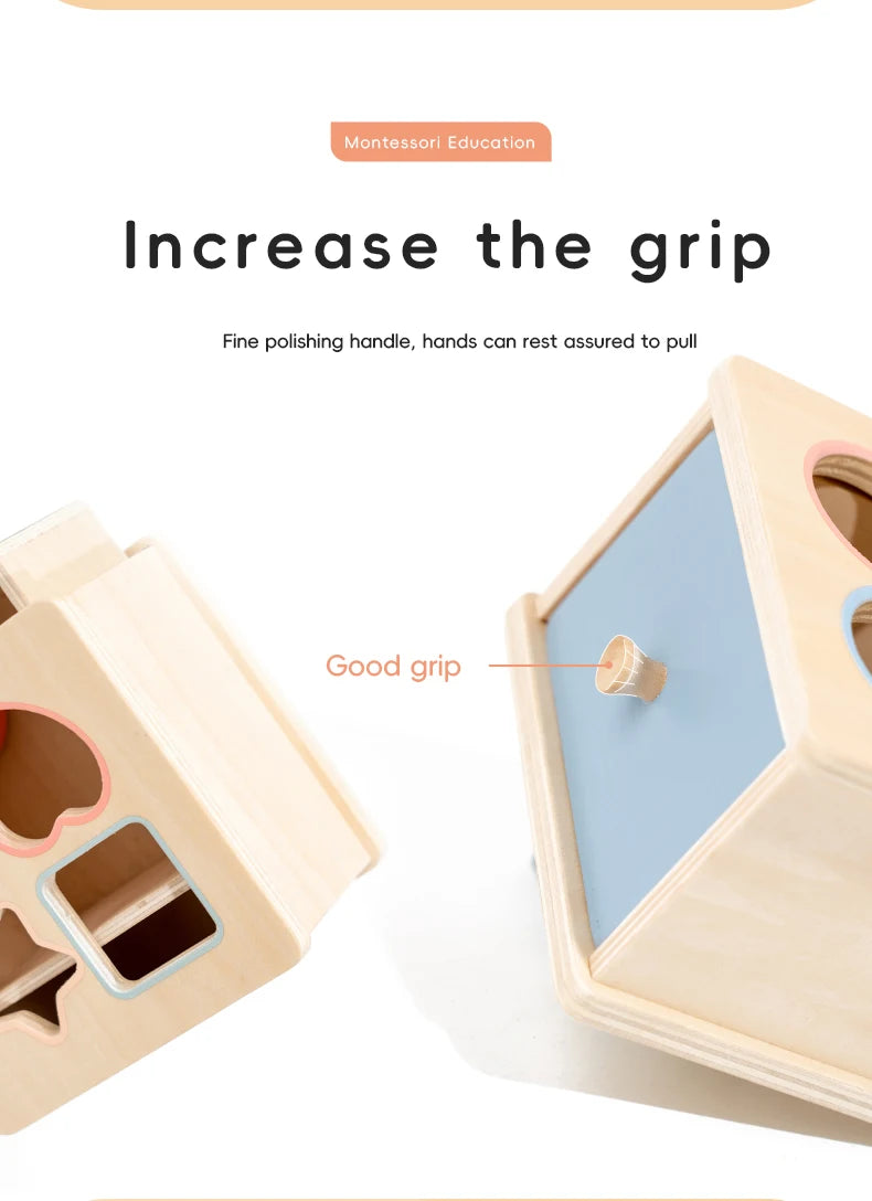 Wooden Shape Sorting Toy – Montessori Color Matching Activity Box