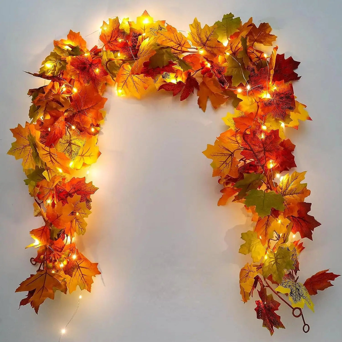 Artificial Maple Leaf Wreath – 200CM Autumn Hanging Decor