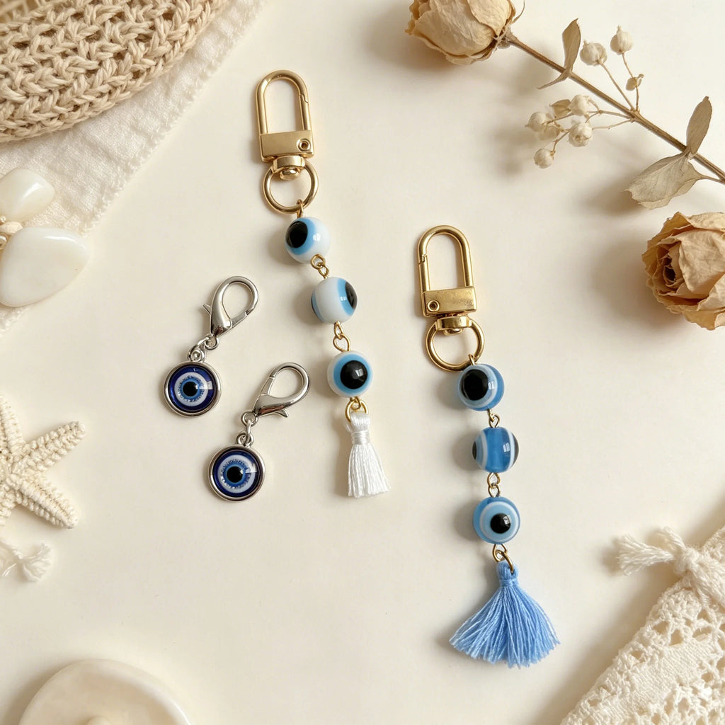 Evil Eye Keychain, Blue Eye Bag Charm Decorative Key Ring
