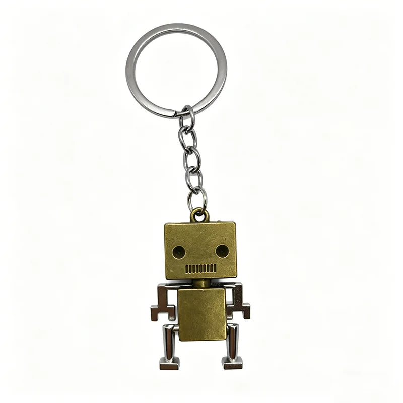 Robot Keychain – Retro Movable Metal Key Ring