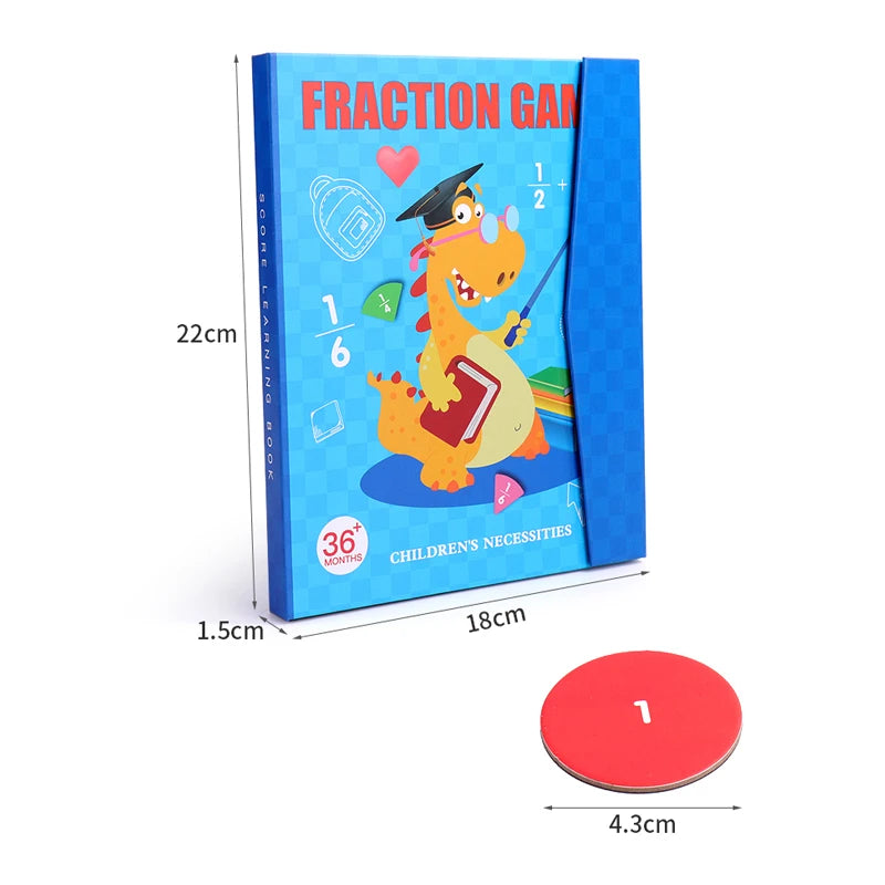 Magnetic Fraction Learning Toy, Wooden Math Teaching Set