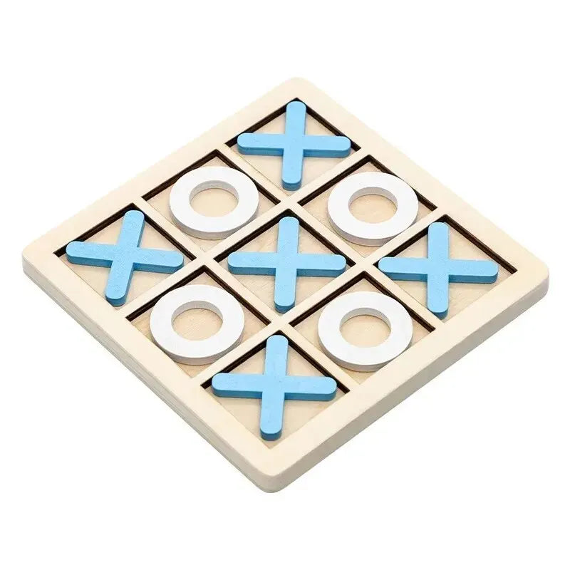 Wooden Tic Tac Toe Game – Kids XO Strategy Board