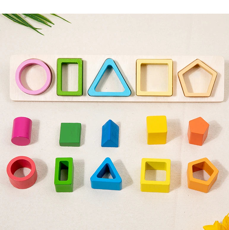 Montessori Sorting Toy – Wooden Shape & Color Stacking Game for Kids