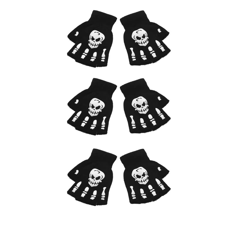 Skeleton Fingerless Gloves – Glow in the Dark Halloween Style