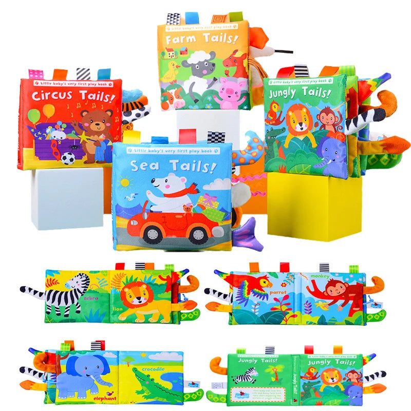 Baby Sensory Cloth Book Montessori Animal Activity Toy