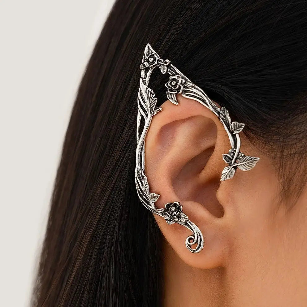 Elf Ear Clip Earrings – Gold Leaf Fairy Jewelry Accessory