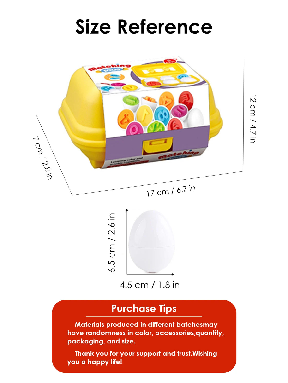 Egg Shape Matching Toy for Toddlers – 6-Piece Color & Shape Game