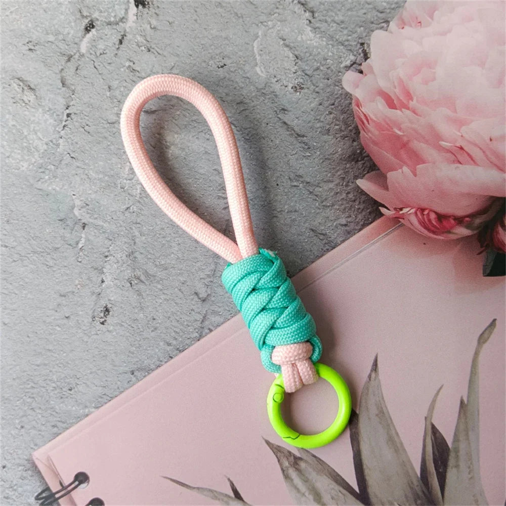 Braided Lanyard Keychain – Colorful Paracord Wrist Strap