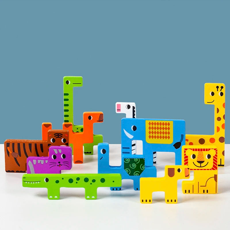 Wooden Animal Puzzle – Montessori Logic & Matching Toy for Kids