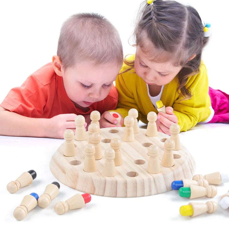 Wooden Memory Matching Game – Montessori Educational Board Puzzle