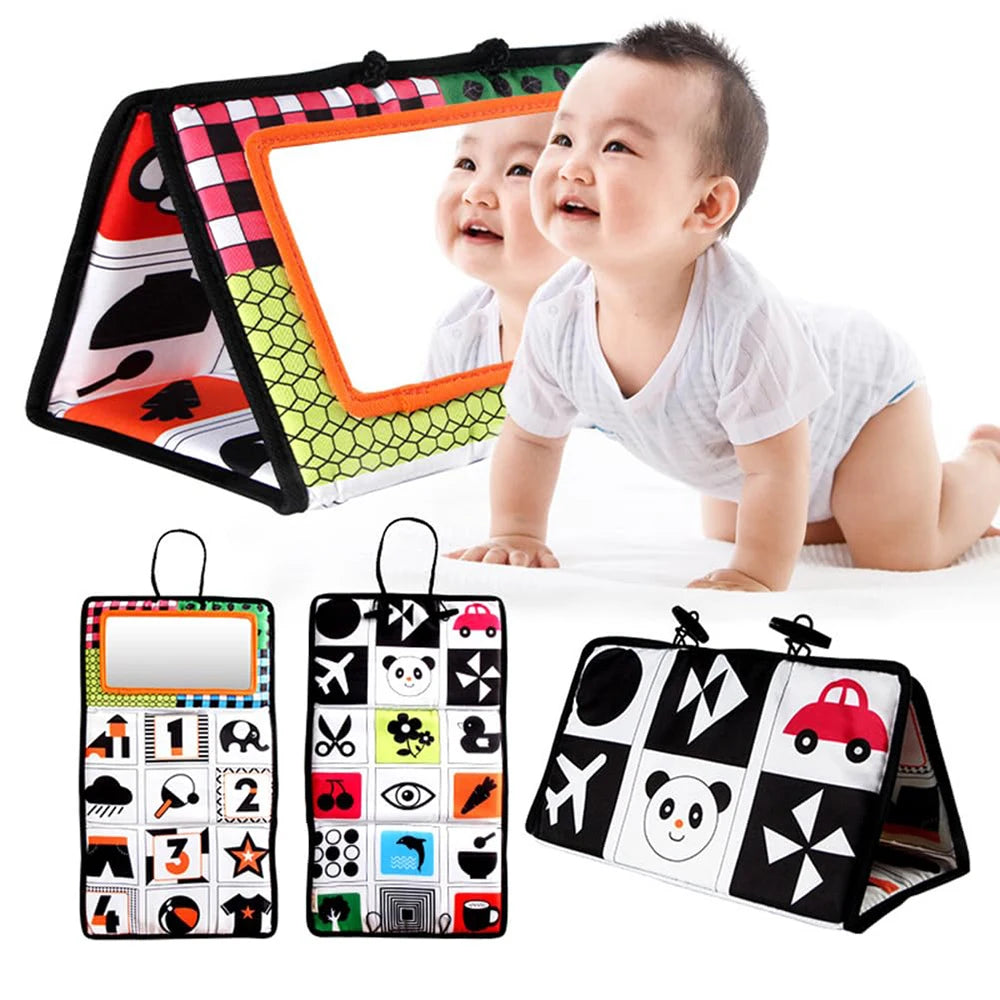 Baby Tummy Time Mirror – High Contrast Newborn Sensory Toy