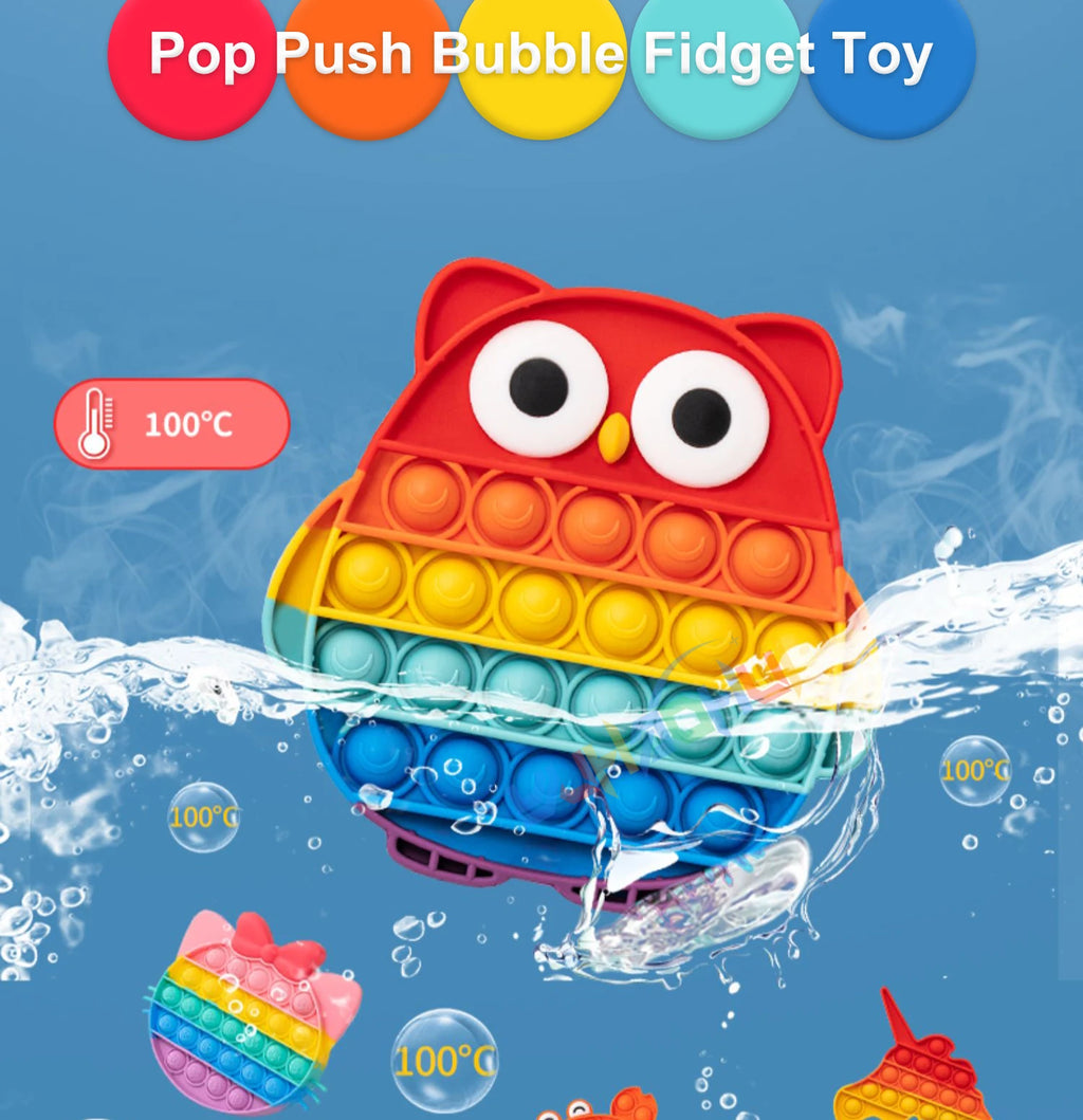 Pop It Fidget Toy – Rainbow Bubble Pop Sensory Stress Relief Toy