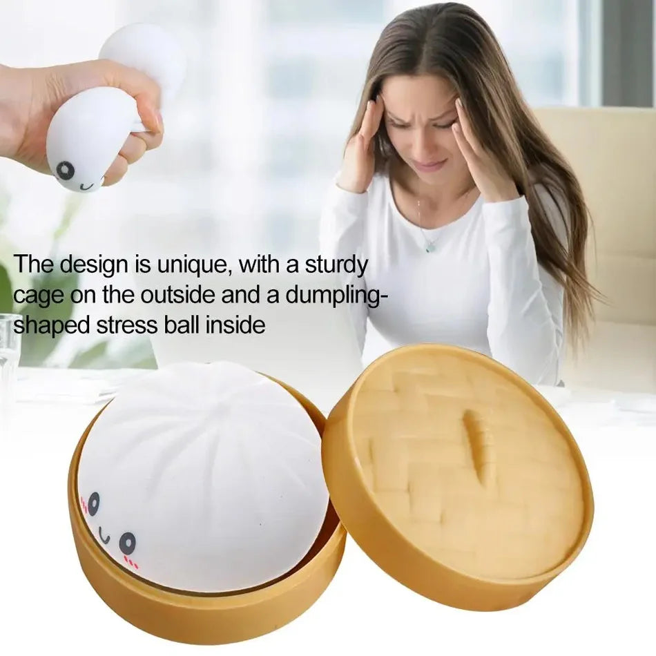 Dumpling Squishy Toy – Glitter Sensory Squeeze Stress Relief