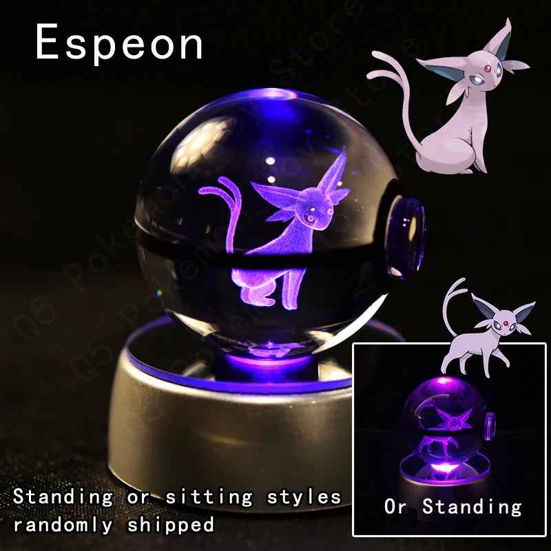 3D Crystal Ball Night Light – Glass LED Decorative Lamp