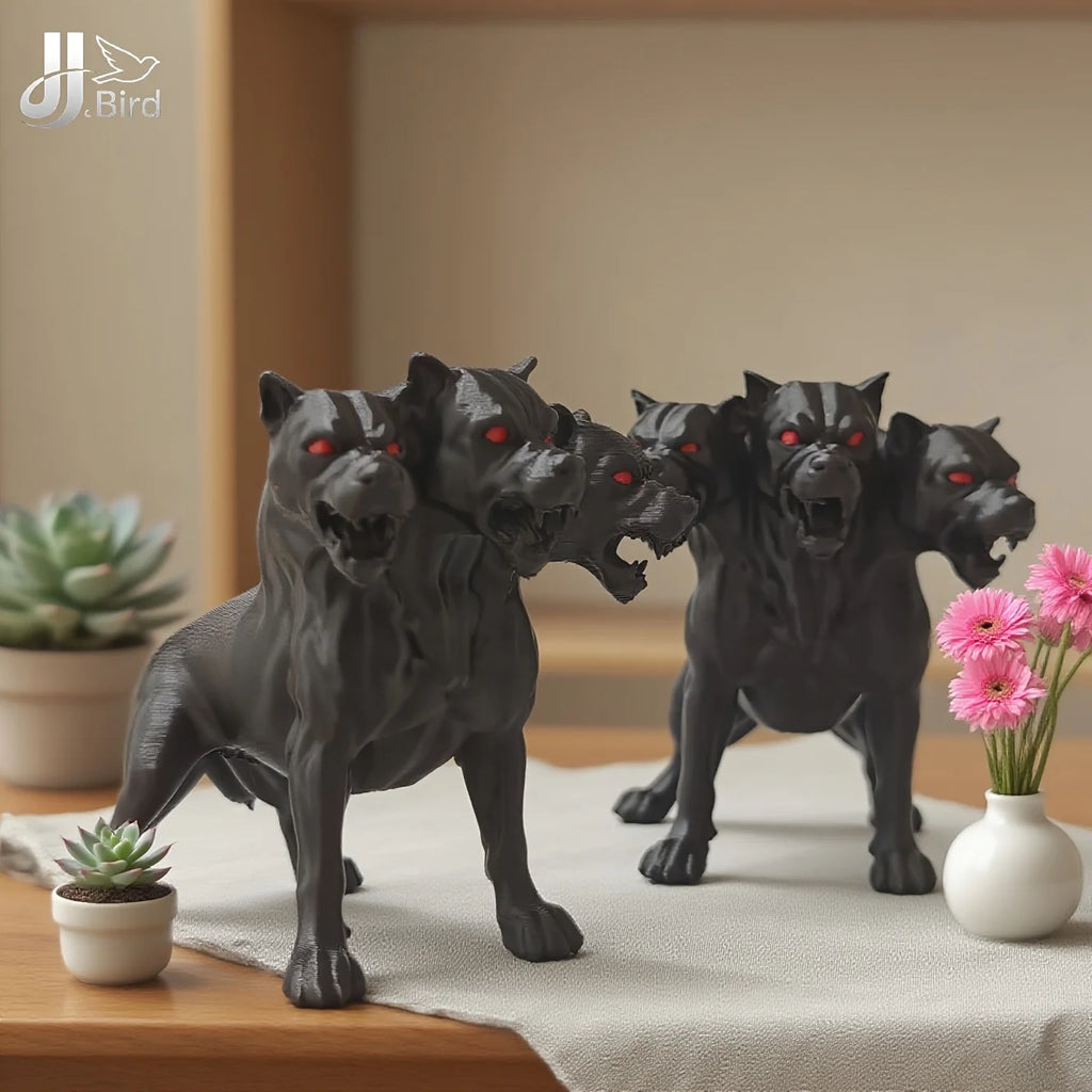 Three Headed Dog Statue – Gothic Halloween Decoration