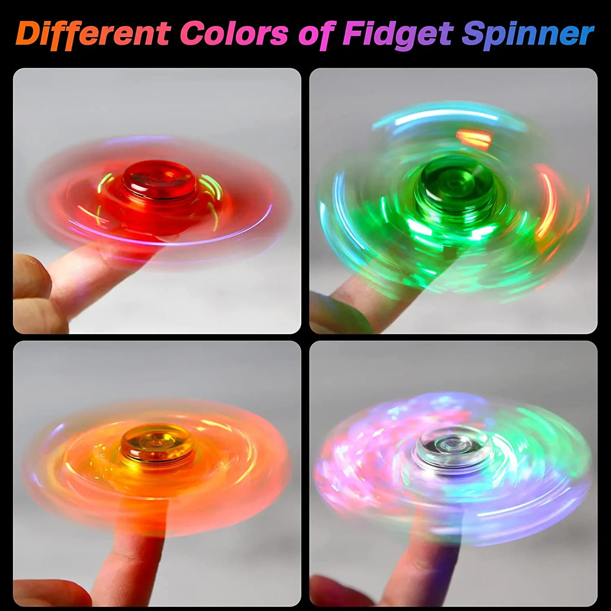 LED Light Up Fidget Spinner – Luminous Finger Toy