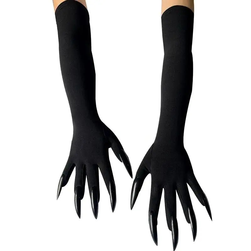 Halloween Claw Gloves – 43cm Long Nail Black Cosplay Accessory