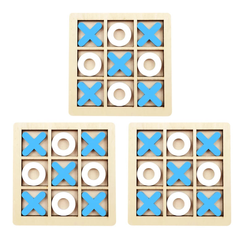 Wooden Tic Tac Toe Game – Kids XO Strategy Board
