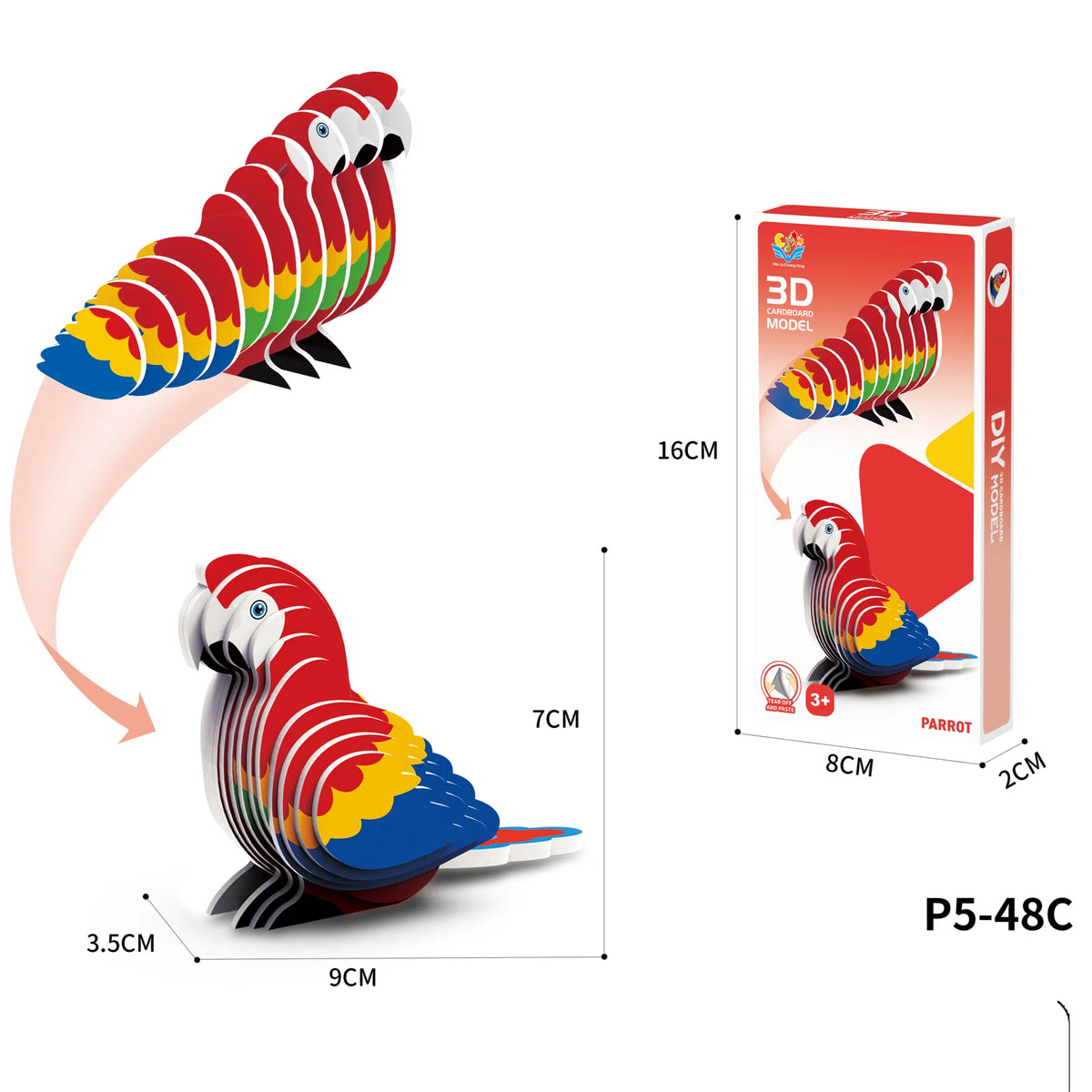 3D Dinosaur Puzzle DIY Paper Animal Model Assembly Toy
