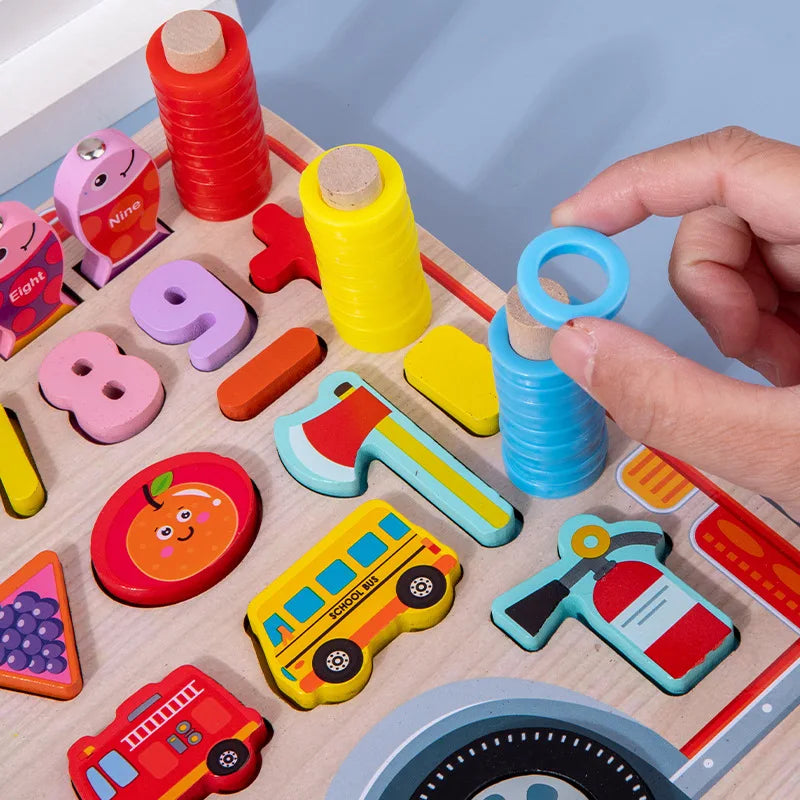 Montessori Busy Board Wooden Educational Activity Toy for Kids