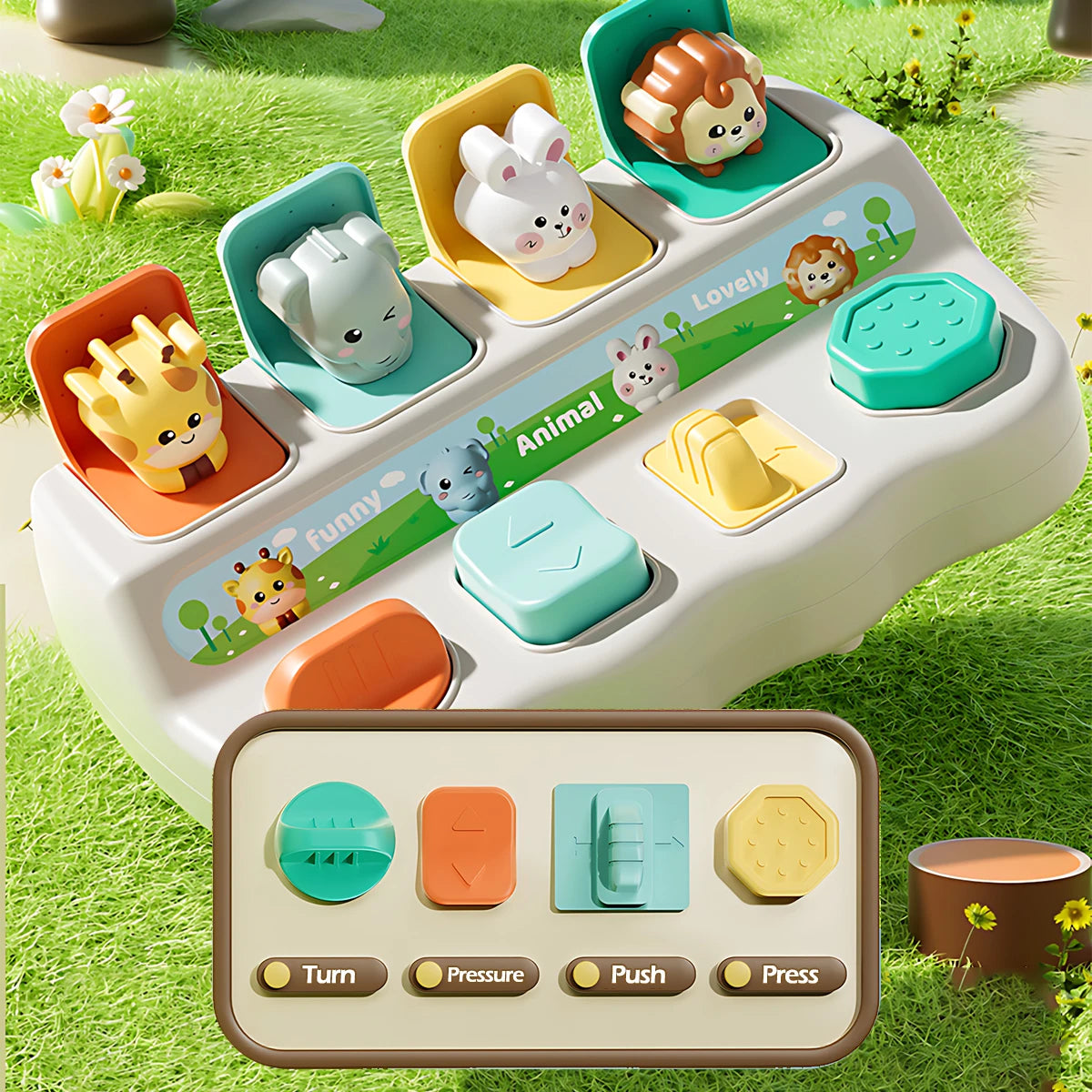Pop Up Animal Toy – Montessori Learning & Fine Motor Skills Activity