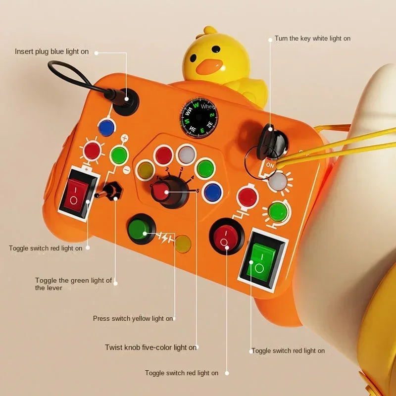 Montessori Busy Board LED Light Switch Sensory Activity Toy