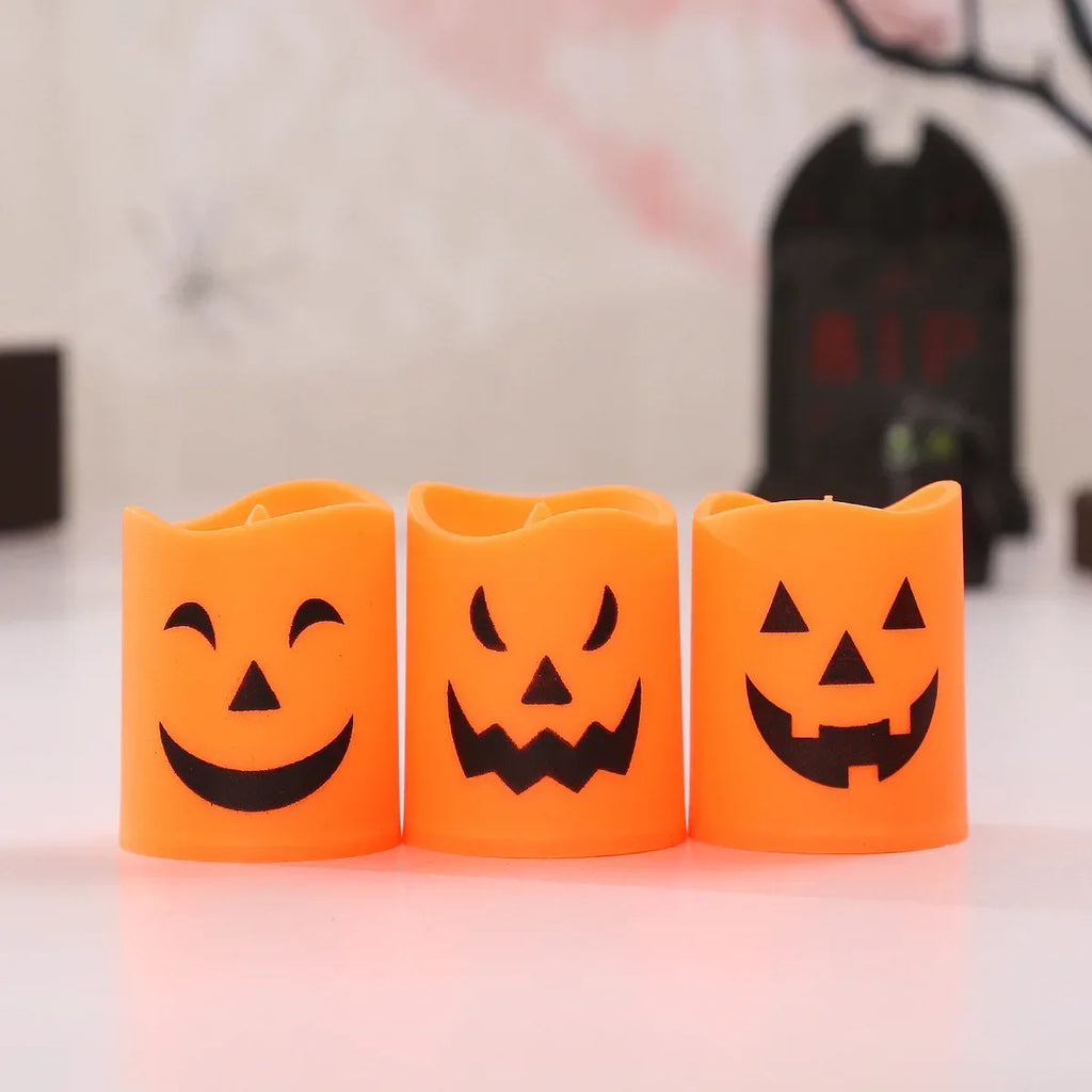 Halloween Flameless Candles – 6Pcs LED Pumpkin Skull Ghost Lights