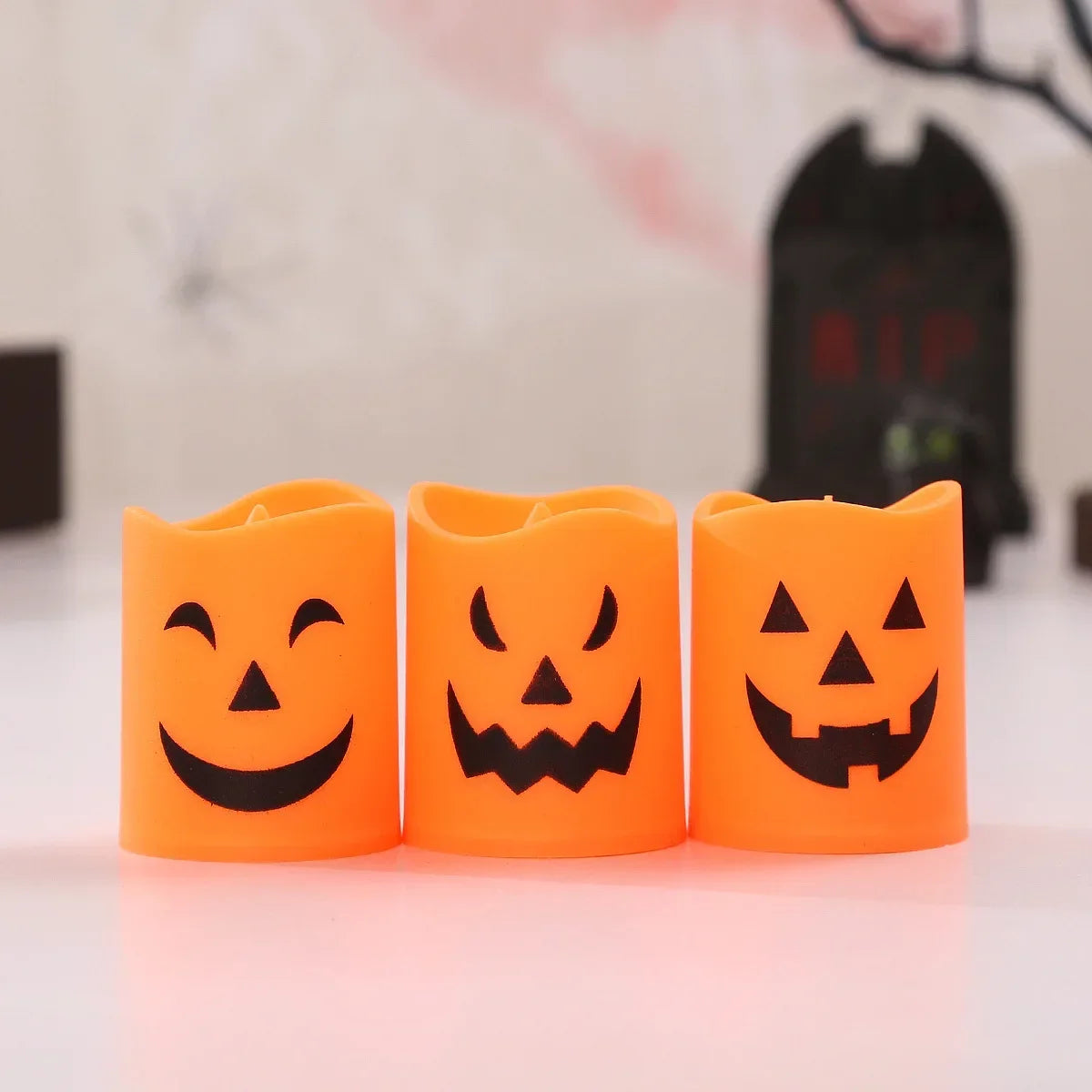 Halloween Flameless Candles – 6Pcs LED Pumpkin Skull Ghost Lights