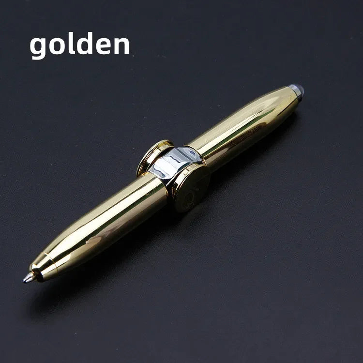 LED Fidget Spinner Pen – Metal Gyro Ballpoint Pen with Light