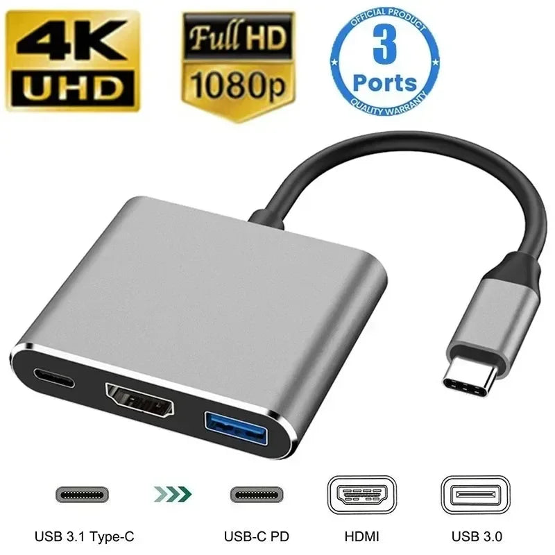 USB C Hub – 8 in 1 Type C HDMI Adapter with RJ45