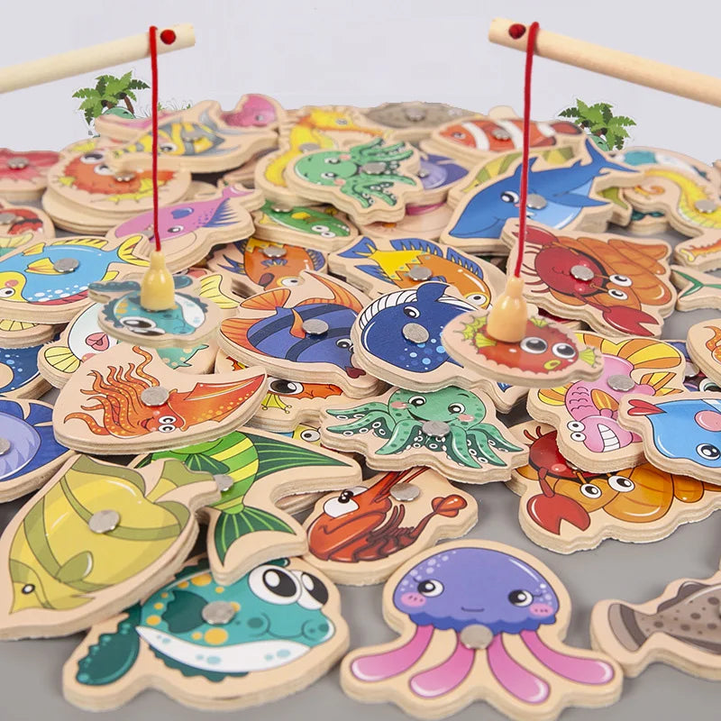 Magnetic Fishing Toy – Wooden Fishing Game for Kids
